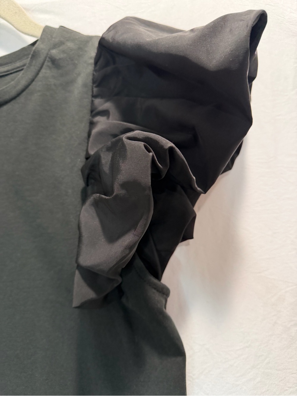 Express Black Ruffle Sleeve Tee - Picture 2 of 9